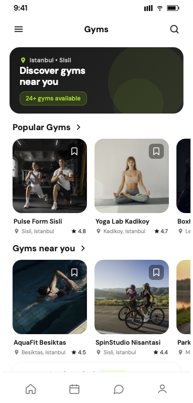 Buddyvo Gyms screen